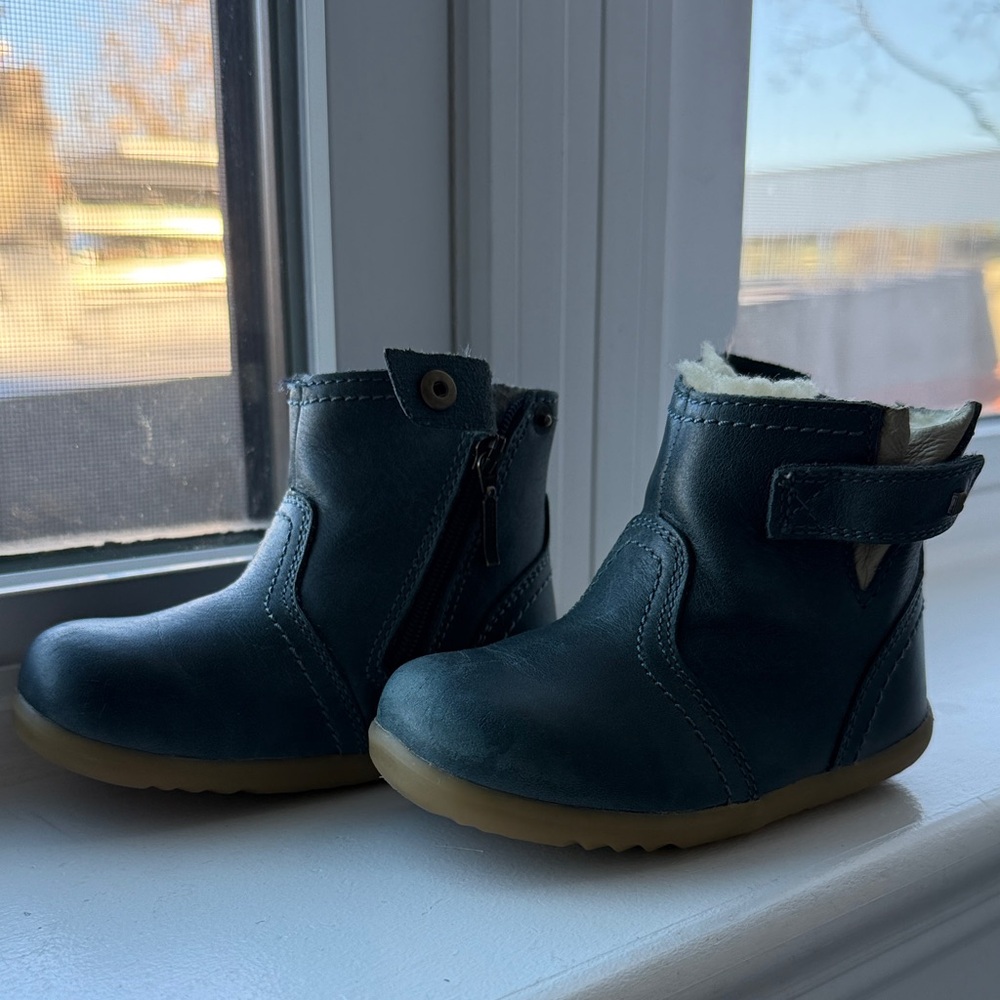 Bobux step up indigo Leather with Merino Lining Baby Boots size EU 20